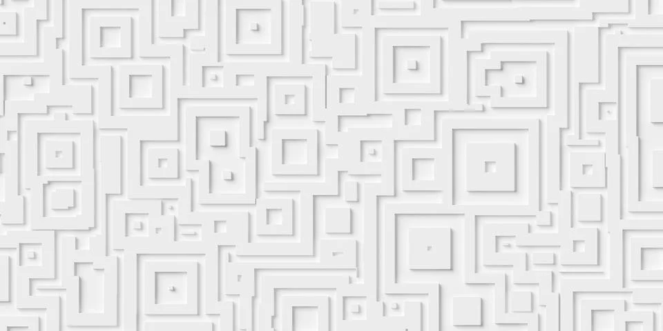 White square and rectangle offset maze structure geometry background wallpa.. Stock Illustration