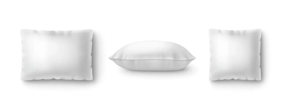 White square and rectangular bed pillows mockup Stock Illustration