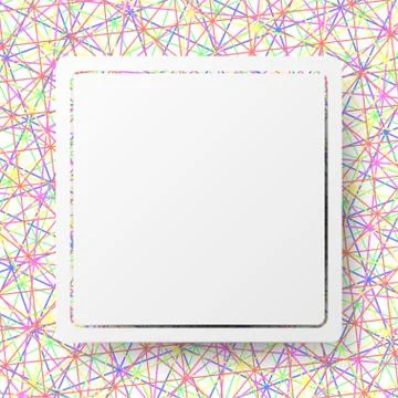White square board template on colorful line abstract design background Stock Illustration