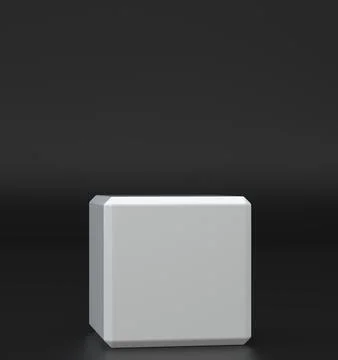 White square box - front view. Mockup for display your design. Stock Illustration