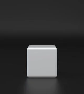 White square box - front view. Mockup for display your design Stock Illustration