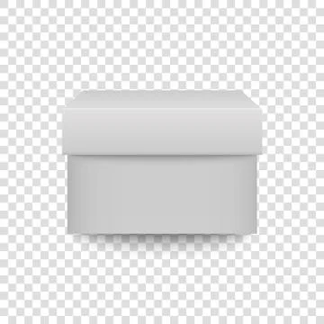 White square box isolated on transparent background. 3D realistic container. Stock Illustration