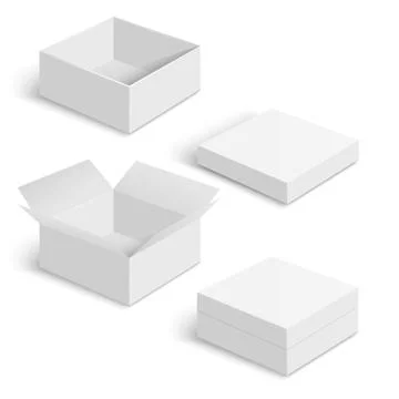 White square box vector templates set Illustrazione stock