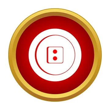 White square button with red holes icon design Stock Illustration