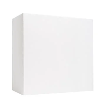 White square cardboard paper box isolated on white background Stock Photos