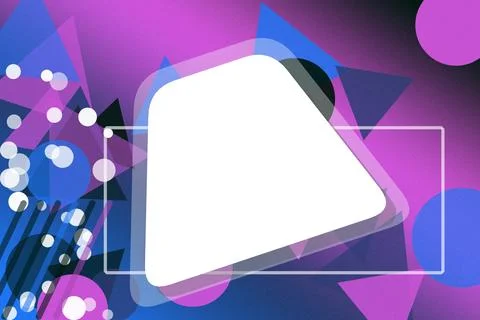 A white square chat-bubble placeholder floats over a vivid neon geometric c.. Stock Illustration