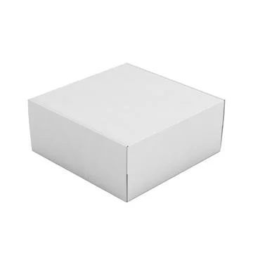 A white Square Corrugated Box image isolated on a white background Stock Illustration