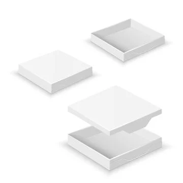 White square flat empty 3d boxes isolated Stock Illustration