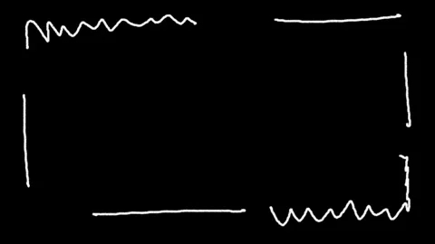 White square frame in handwritten chalk style on a black background, Stop m.. Stock Footage 323571267
