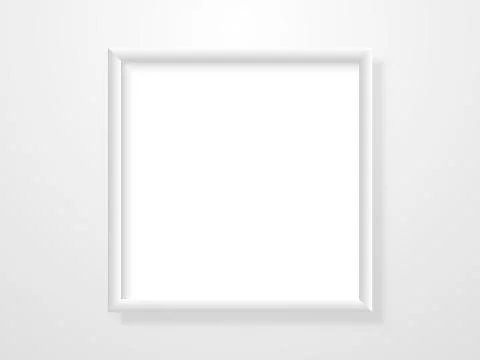 White square frame on light background. Realistic picture blank. Clean frame Stock-Illustration