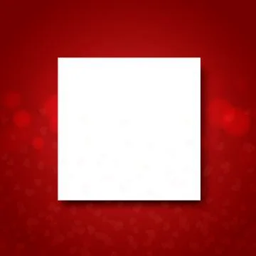 White square frame on red background with dots and hearts. Vector. Stock Illustration