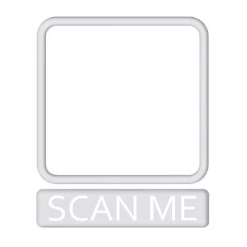 White square frame Scan Me. Isolated on a white background. 3D rendering Stock Illustration