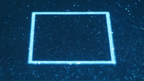 The white square grows from the center on a shiny, sparkling surface Stock Footage 313155851