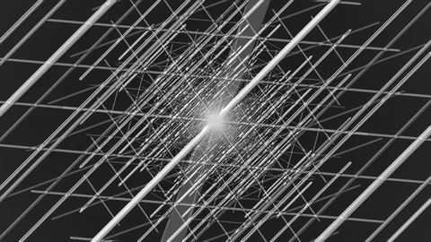 White Square of Lines Zoom Stock Footage 100686240