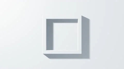 White square moving from wall and disappears. Video stock 147128034