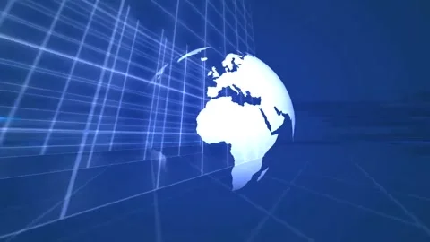 White square net motion around the globe Stock-Footage 255440285
