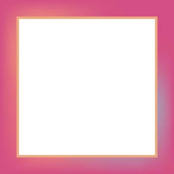 White square with orange border is floating on pink to purple gradient Stock Illustration