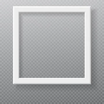 White square paper or plastic frame with soft shadow for text or picture is on Stock Illustration