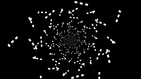 White Square Particle Geometric Spiral Loop 스톡 동영상 336926794