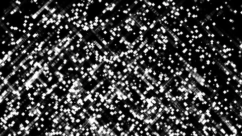 White square particles fly diagonally to the right and left on a dark background Stock Footage 279409018