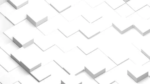White square pattern background,science and technology concept,3d rendering Stock Photos