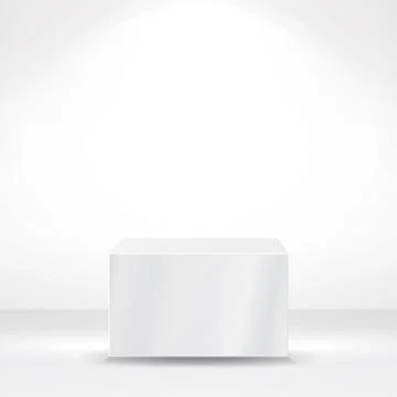 White Square Pedestal Or Platform. Empty Podium, Stand. Block Cube For Stage Stock Illustration