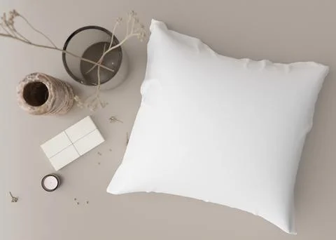 White square pillow mock up. Blank pillow template for your design presenta.. Stock Illustration