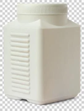 White square plastic bottle isolated background Stock Photos