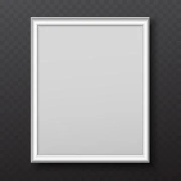 White square plastic frame with soft shadow for text or picture is on squared Stock Illustration