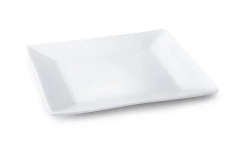 White square plate Stock Photos
