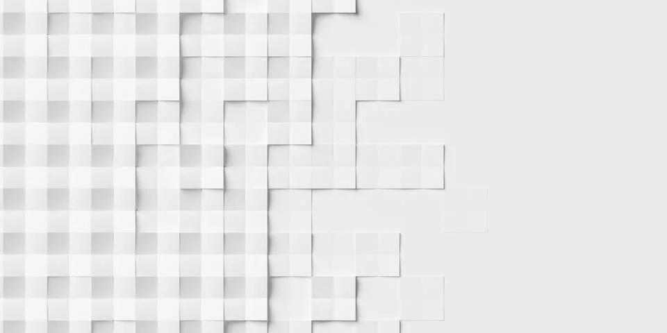 White square polygons with elevated center pattern background wallpaper ban.. Stock Illustration