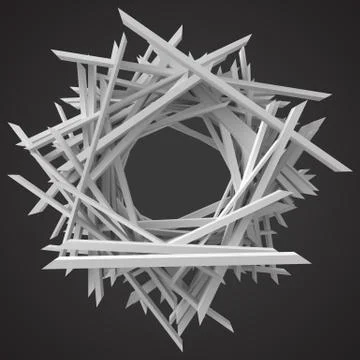 White square rods abstract. 3d style vector illustration Stock Illustration