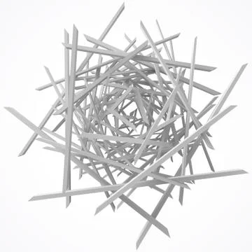 White square rods abstract. 3d style vector illustration Stock Illustration