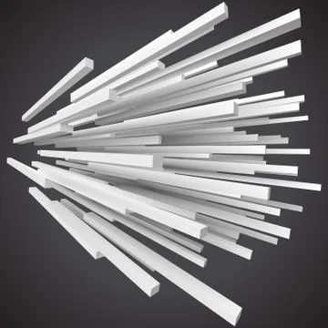 White square rods abstract. 3d style vector illustration Stock Illustration