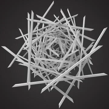 White square rods abstract. 3d style vector illustration Stock Illustration
