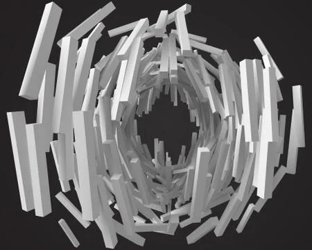 White square rods abstract. 3d style vector illustration Stock Illustration