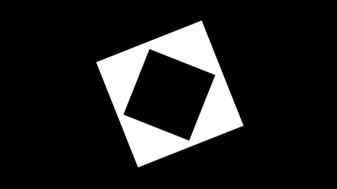 White square rotating and morphing on black background. Motion Stock Footage 315699396