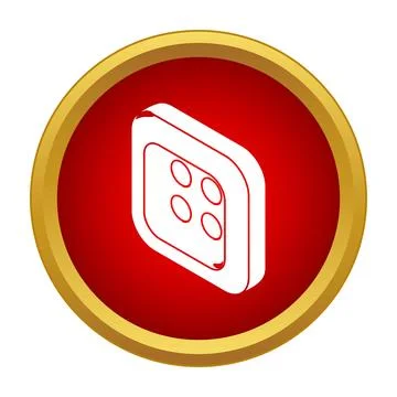White square sewing button clothing fastener icon Stock Illustration