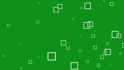 White square shapes motion graphics with green screen background Видео 342373990