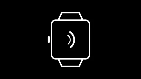 White Square to Smartwatch Wireless Signal Animation Stock Footage 306586867