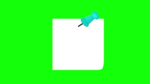 A white square sticky note pinned animation. Video stock 332855716