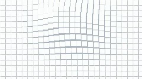 White square tile wall pushed out by moving bulges Vídeo Stock 348268184