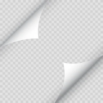 White squared paper with curled corners for text or advertising message Stock Illustration