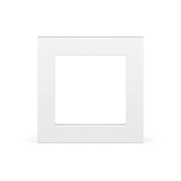 White squared wide angular frame geometric minimalist 3d element for presenta Illustrazione stock