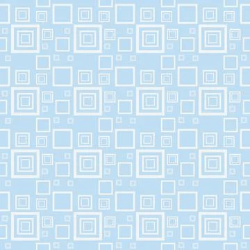 White Squares Pattern on Light Blue Background Illustrazione stock