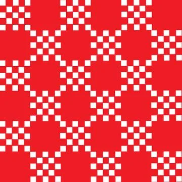 White squares on red background geometric pattern Stock Illustration