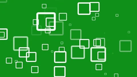 White squares shapes motion graphics with green screen background Video stock 334986679