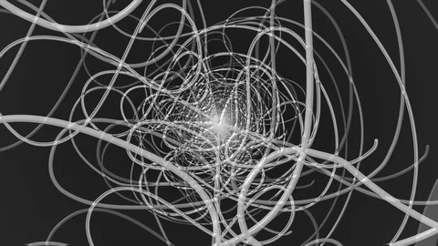 White Squiggle Line 01 Rotation Stock Footage 100701050