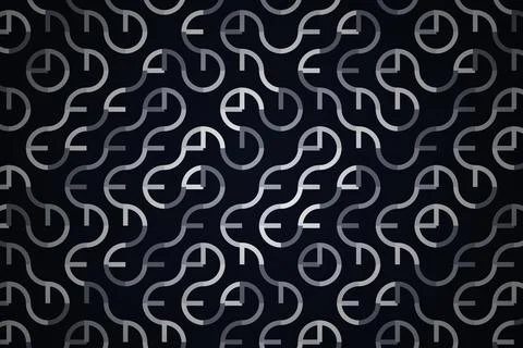 White squiggly lines on black background abstract pattern Stock Illustration