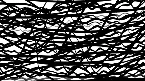 White Squiggly Lines Wipe Transition on Black Background Stock Footage 339946805